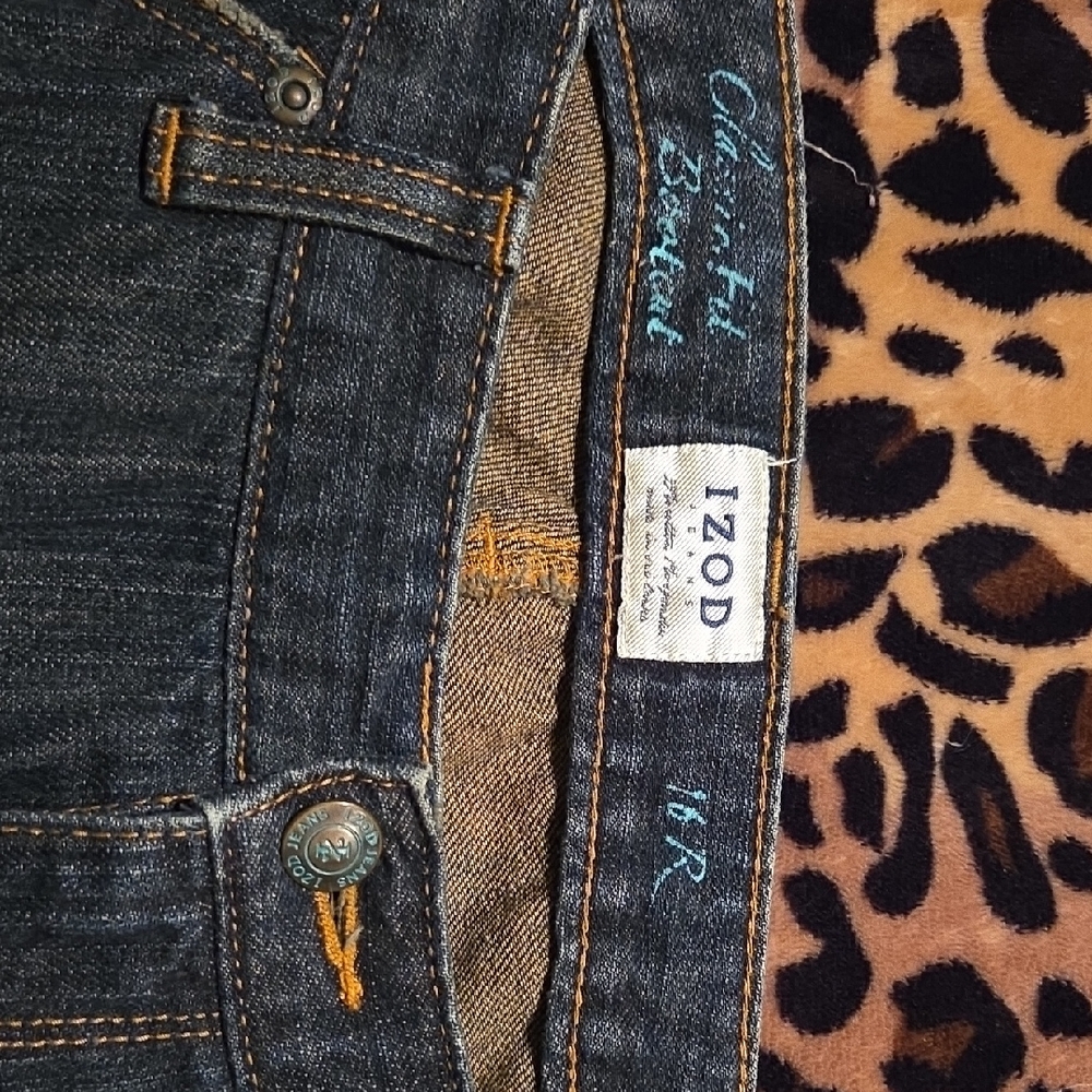 IZOD Blue Denim Jeans with Orange Stitching